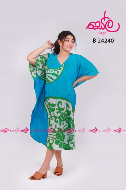 Blue and Green Kaftan Dress B24240