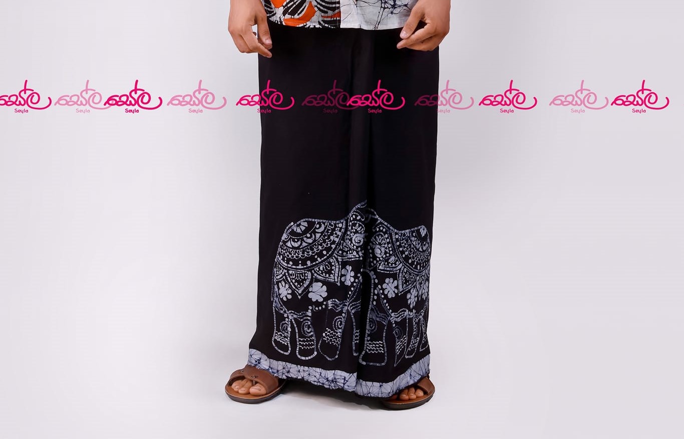 Black colored Elephant sarong design B24233 – Seyla