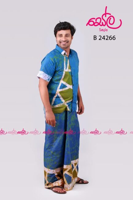 Blue and Green Batik Shirt B24266