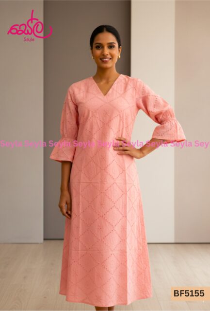 Pink colored Cutlawn Frock BF5155