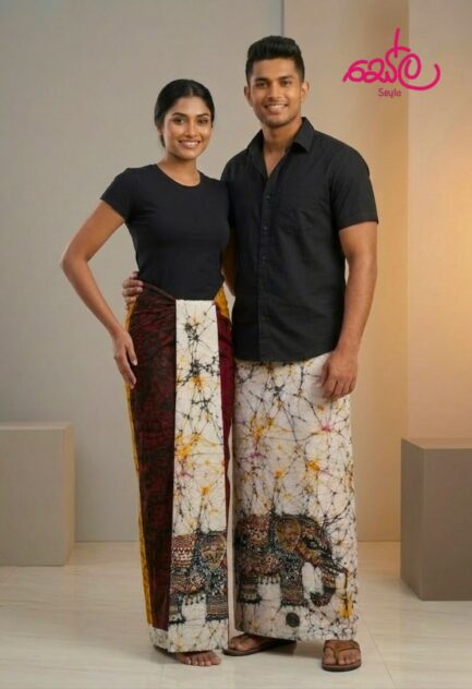 White and black Elephant Sarong